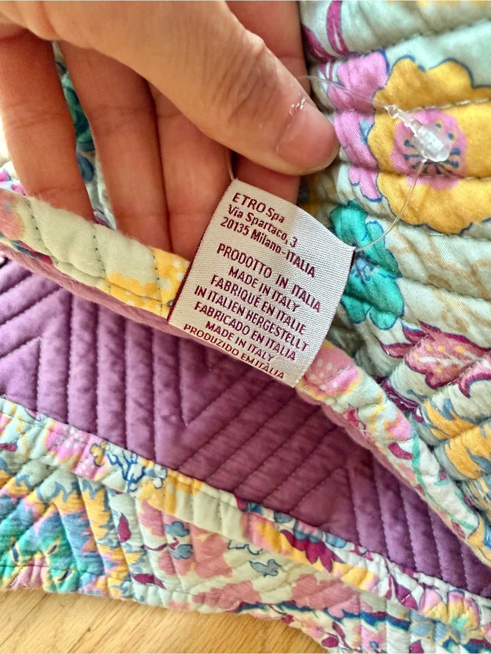 ETRO Home Collection Quilted Floral Reversible Throw
